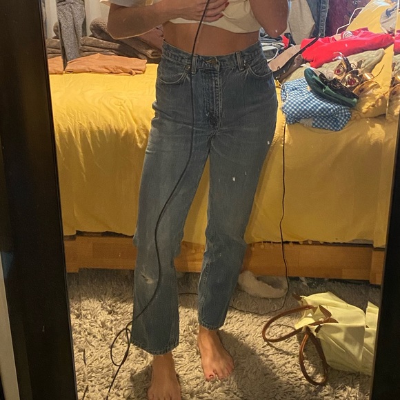 vintage high waisted straight leg jeans - Picture 1 of 9